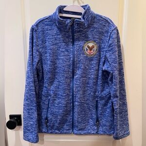 Crossland blue fleece Zip-Up Jacket with VA Patch women's size medium